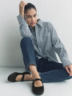 Next Forever Comfort Round Toe Buckle Detail Mary Jane Shoes Black Satin Best