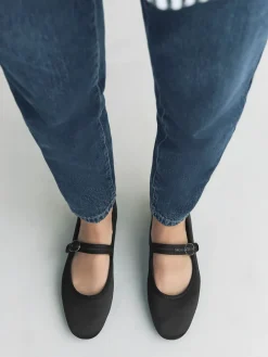 Next Forever Comfort Round Toe Buckle Detail Mary Jane Shoes Black Satin Best