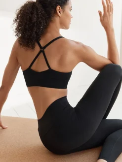 Next Seamless Strappy Sports Bra Black Hot