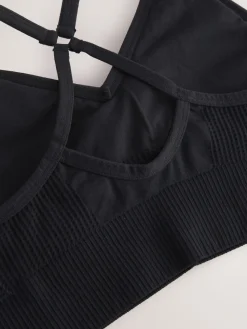 Next Seamless Strappy Sports Bra Black Hot