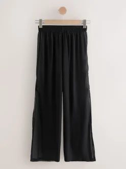 Next Black Sheer Beach Wide Leg Trousers Best