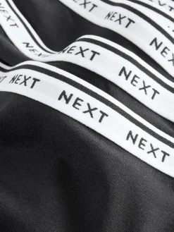 Next Short Cotton Logo Knickers 7 Pack Black Sale