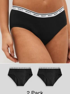 Next Short Heavy Flow Period Knickers 2 Pack Black Online