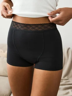 Next Black Short Medium Flow Period Knickers 2 Pack Outlet