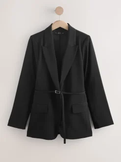 Next Black Single Breasted Skinny Belt Blazer Hot