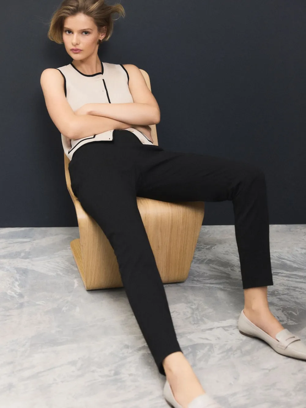 Next Black Skinny Tailored Trousers New