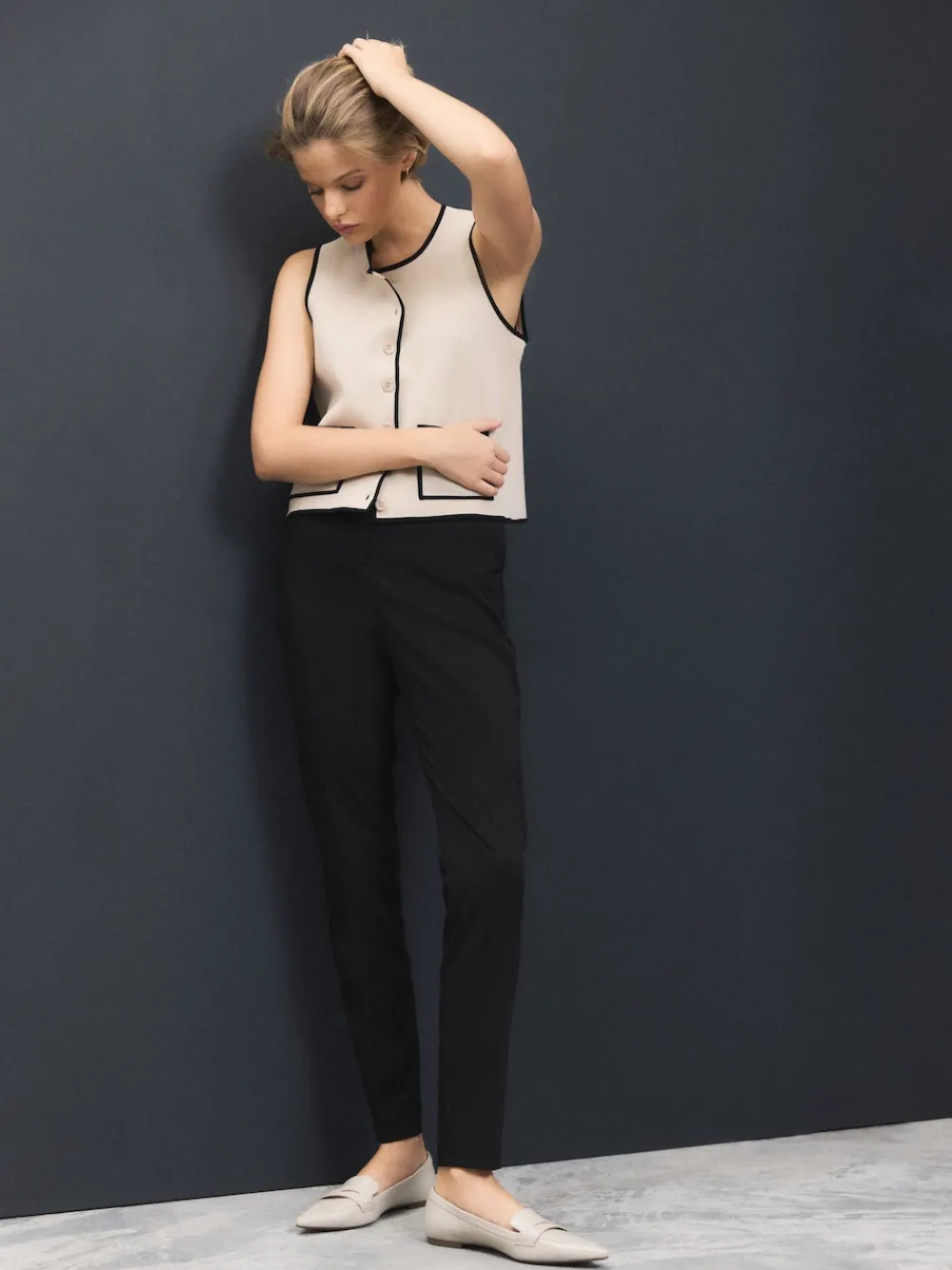 Next Black Skinny Tailored Trousers New