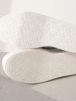 Next Slip On Signature Leather Chunky Wedge Platform Trainers Black Clearance