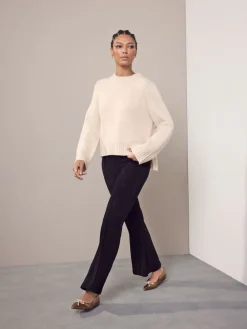 Next Black Smoothing Corduroy Bootcut Trousers Clearance