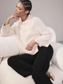 Next Black Smoothing Corduroy Bootcut Trousers Clearance