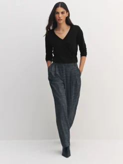 Next Black Soft Touch V-Neck Cotton Rich Jumpers 2 Pack New