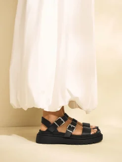 Next Standard/Wide Fit Chunky Buckled Sandals Black Hot