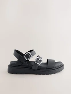 Next Standard/Wide Fit Chunky Buckled Sandals Black Hot
