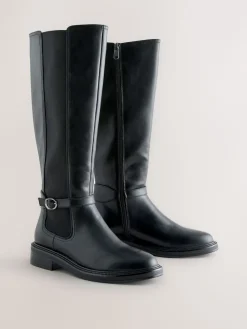 Next Standard/Wide Fit Forever Comfort® Buckle Detail Riding Boots Black