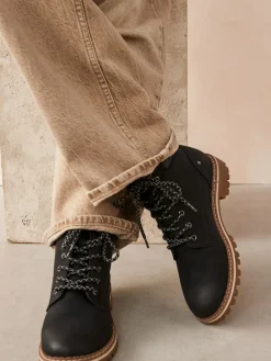 Next Standard/Wide Fit Forever Comfort® Casual Lace-Up Ankle Boots Black Outlet