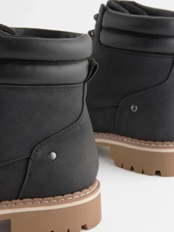 Next Standard/Wide Fit Forever Comfort® Casual Lace-Up Ankle Boots Black Outlet