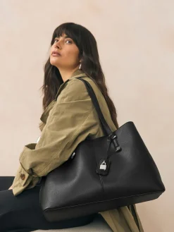 Next Black Structured Tote Bag Outlet