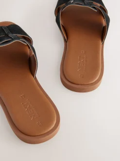 Next Black Suede Standard/Wide Fit Slot Mule Sandals Discount