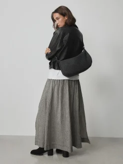 Next Black Suede Weave Sling Bag Hot