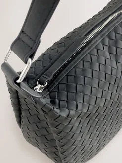 Next Black Suede Weave Sling Bag Hot