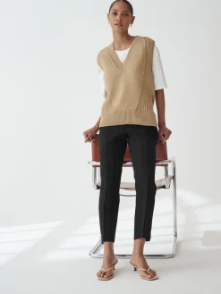 Next Black Tailored Elasticated Back Straight Leg Trousers Sale