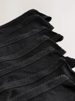 Next Thong Cotton Rich Knickers 7 Pack Black Hot