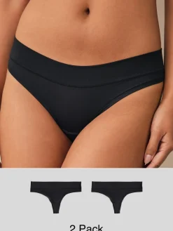 Next Black Thong Ultimate Comfort Knickers 2 Pack Outlet