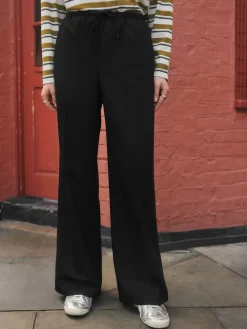 Next Black Tie Waist Wide Leg Trousers Online