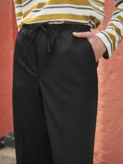 Next Black Tie Waist Wide Leg Trousers Online