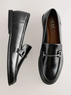 Next Trim Round Toe Loafers Black Discount