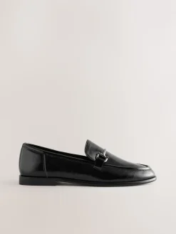 Next Trim Round Toe Loafers Black Discount