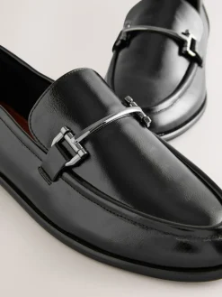 Next Trim Round Toe Loafers Black Discount
