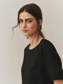 Next Black T-Shirt With Linen Outlet