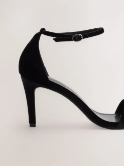 Next Forever Comfort® Strappy Heeled Sandals Black Velvet Best