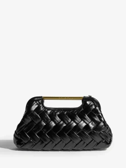 Lipsy Weave Grab Handle Clutch Bag Black Hot