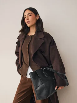 Next Black Weave Shoulder Bag Online