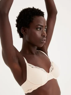 Next Black/ White/Pastel Rose Nude Non Pad Balcony Cotton Blend Ultimate Comfort Bras 3 Pack Best