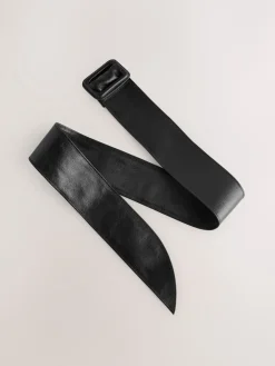 Next Black Wide Leather Belt Hot