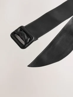Next Black Wide Leather Belt Hot
