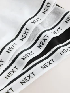 Next Black/Black/Grey/White Ultimate Comfort Cotton Logo Crop Bras 4 Pack New
