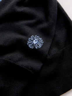 Next Black/Blue Floral Stripe Soft Touch Crew Neck Cotton Rich Jumper Best