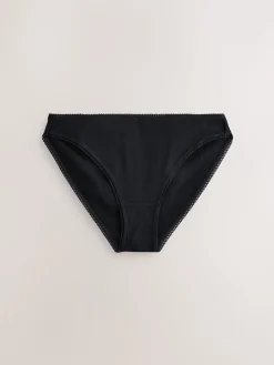 Next High Rise High Leg Cotton Rib Knickers 3 Pack Black/Caramel Nude/Praline Nude Discount