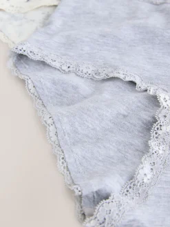 Next Midi Cotton Lace Knickers 4 Pack Black/Cream Sale