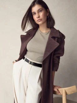 Next N. Premium Made In Italy Leather Belt Black/Gold Tone Best