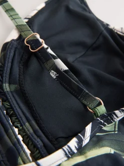 Next Plunge Tummy Control Swimsuit Black/Green Leaf Online