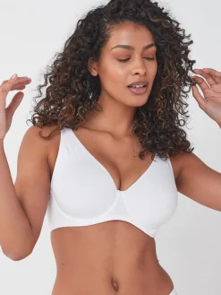 Next Non Pad Full Cup DD+ Cotton Blend Ultimate Comfort Bras 3 Pack Black/Grey Marl/White Hot