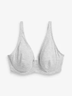 Next Non Pad Full Cup DD+ Cotton Blend Ultimate Comfort Bras 3 Pack Black/Grey Marl/White Hot