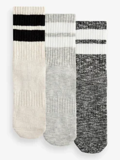 Next Black/Grey Stripe Cushion Sole Ribbed Sport Ankle Socks 3 Pack With Arch Support Discount