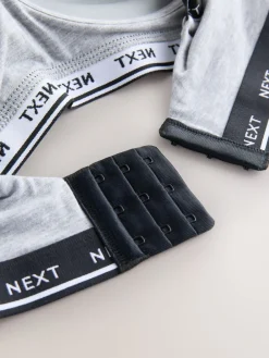 Next Black/Grey Ultimate Comfort Cotton Non Wired Padded Bras 2 Pack Clearance