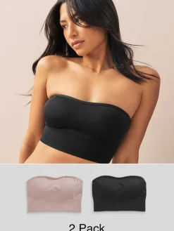 Next Black/Light Pink Seamless Bandeau Ultimate Comfort Bras 2 Pack Online